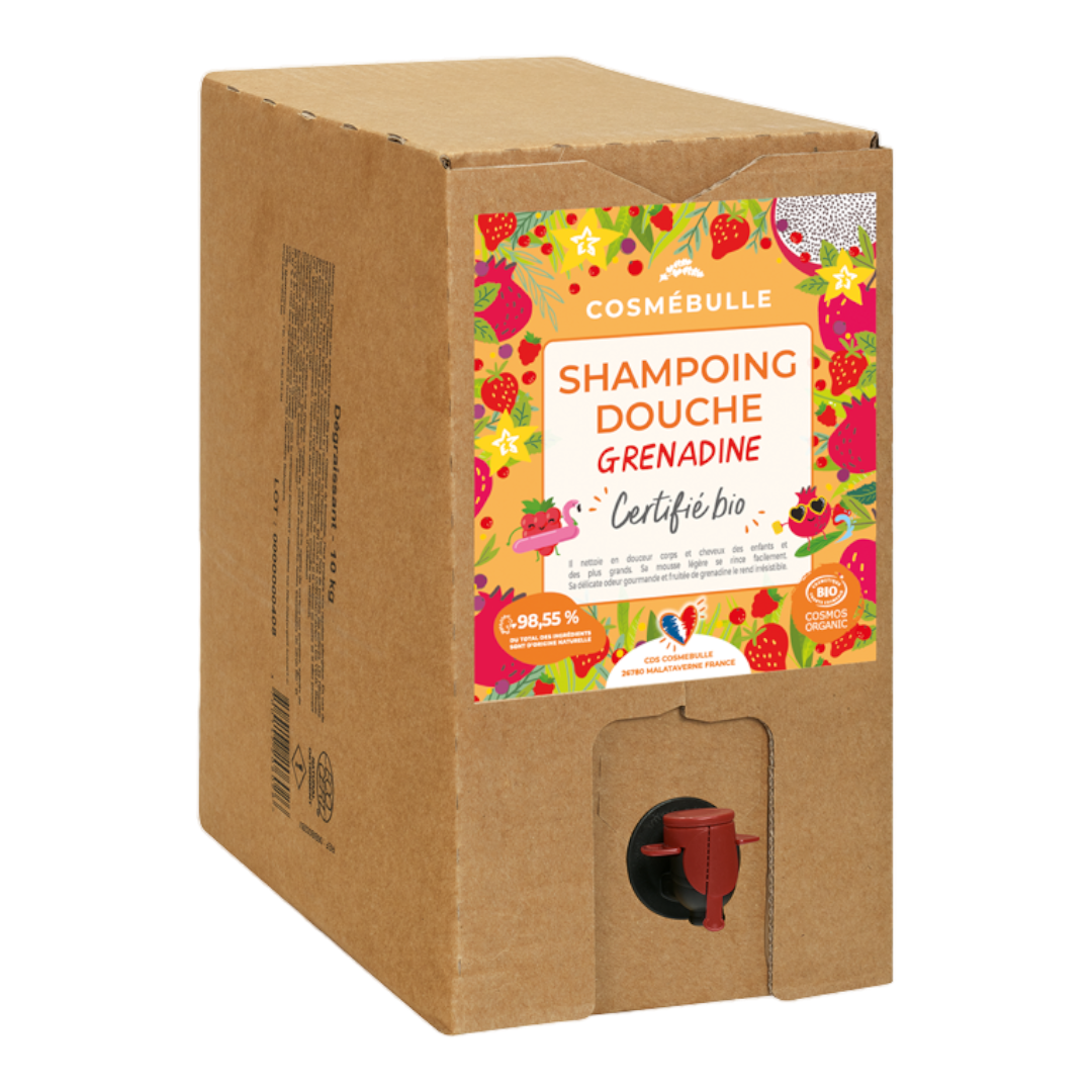 Shampoing/douche 2 en 1 granadine certifié bio - Cosmébulle
