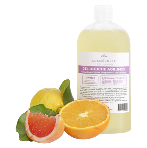 Gel douche agrumes bio et en vrac